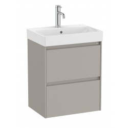 Pack Unik mueble base gris compacto de 2 cajones + lavabo ONA - ROCA