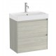 Pack Unik mueble base roble compacto de 2 cajones + lavabo ONA - ROCA