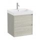 Pack Unik mueble roble claro de dos cajones + lavabo ONA - ROCA