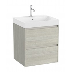Pack Unik mueble roble claro de dos cajones + lavabo ONA - ROCA
