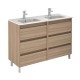 Conjunto mueble baño de 6 cajones + lavabo compacto SANSA - ROYO