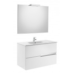 Pack mueble base + lavabo + espejo con aplique LED VICTORIA-N - ROCA