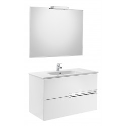 Pack mueble base + lavabo + espejo con aplique LED VICTORIA-N - ROCA