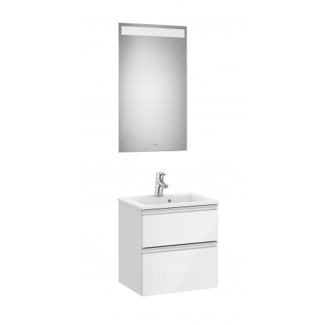 Pack mueble compacto de 2 cajones + lavabo + espejo LED THE GAP - ROCA