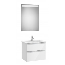 Pack mueble de 2 cajones 600 mm + lavabo + espejo LED THE GAP - ROCA