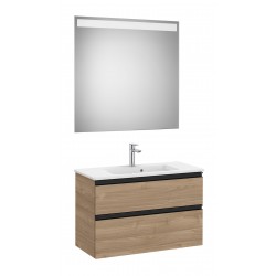 Pack mueble de 2 cajones 800 mm + lavabo + espejo LED THE GAP - ROCA