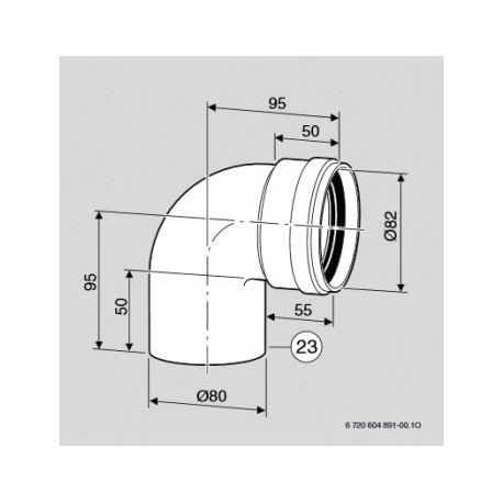 Codo de 90º Ø80 mm AZ 278 - JUNKERS