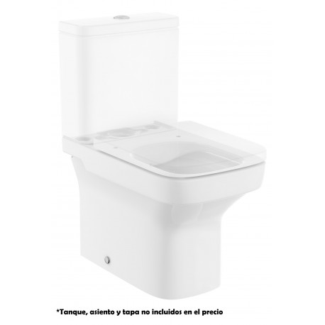 Taza compacta Rimless adosada a pared con salida dual para inodoro de tanque bajo DAMA - ROCA 