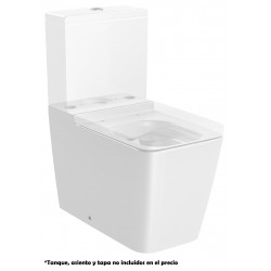 Taza Rimless adosada a pared con salida dual para inodoro de tanque bajo - ROCA