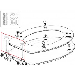 Kit bisagras de fijación para asiento GONDOLA-VICTORIA - ROCA