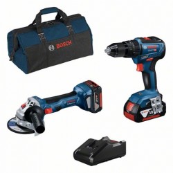 Kit de 18V: taladro GSB + mini amoladora GWS + baterías Professional - BOSCH