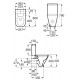 Taza Rimless® adosada a pared compacta con salida dual THE GAP - ROCA
