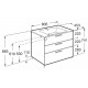 UNIK FAMILY - Mueble base 3 cajones + lavabo - ROCA