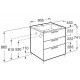 UNIK FAMILY - Mueble base 3 cajones + lavabo - ROCA