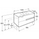 Mueble base de 2 cajones + lavabo Unik VICTORIA-N - ROCA