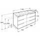 Pack mueble base de 6 cajones + lavabo doble Unik Family VICTORIA - ROCA