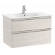 Pack Unik mueble base de dos cajones + lavabo central THE GAP - ROCA