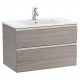 Pack Unik mueble base de dos cajones + lavabo central THE GAP - ROCA