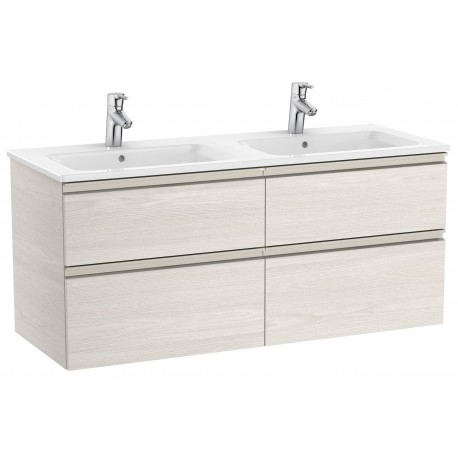 Pack Unik mueble de 4 cajones + lavabo doble THE GAP - ROCA