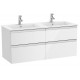 Pack Unik mueble de 4 cajones + lavabo doble THE GAP - ROCA