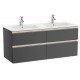 Pack Unik mueble de 4 cajones + lavabo doble THE GAP - ROCA