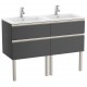 Pack Unik mueble de 4 cajones + lavabo doble THE GAP - ROCA