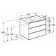 Pack Unik mueble base de 3 cajones + lavabo central THE GAP - ROCA