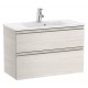 Pack Unik mueble base compacto de 2 cajones + lavabo THE GAP - ROCA