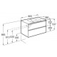 Pack Unik mueble base compacto de 2 cajones + lavabo THE GAP - ROCA