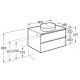 Mueble base de 2 cajones para lavabo de sobre encimera central THE GAP - ROCA
