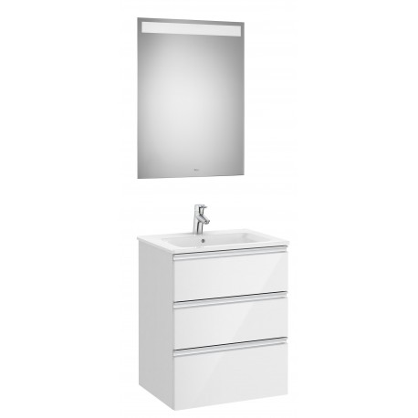 Conjunto de mueble 3 cajones, lavabo y espejo con LED THE GAP - ROCA