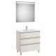Conjunto de mueble 3 cajones, lavabo y espejo con LED THE GAP - ROCA