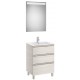 Conjunto de mueble 3 cajones, lavabo y espejo con LED THE GAP - ROCA