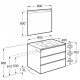 Conjunto de mueble 3 cajones, lavabo y espejo con LED THE GAP - ROCA