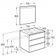 Conjunto de mueble 3 cajones, lavabo y espejo con LED THE GAP - ROCA