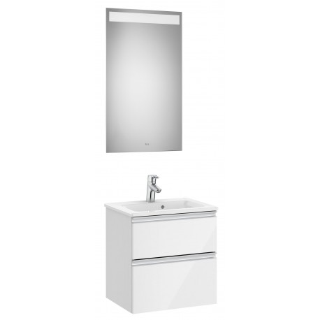 Pack mueble compacto de 2 cajones + lavabo + espejo LED THE GAP - ROCA