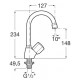 Grifo de repisa para lavabo con caño alto giratorio BRAVA - ROCA