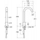 Grifo de caño alto para lavabo con sensor integrado LOFT - ROCA