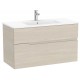 Pack mueble base de dos cajones + lavabo Unik VICTORIA-N - ROCA