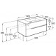 Pack mueble base de dos cajones + lavabo Unik VICTORIA-N - ROCA