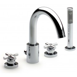 Grifo de repisa para bañera/ducha con mano de ducha y flexo LOFT - ROCA