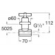 Llave de paso recto de 1/2" o 3/4" con índice caliente LOFT - ROCA