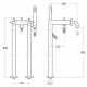 Grifo bimando de baño-ducha con inversor automático con retención LOFT - ROCA