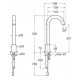 Grifo electrónico de caño alto para lavabo con sensor integrado LOFT - ROCA
