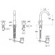 Grifo bimando para lavabo con caño giratorio LOFT - ROCA