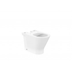 Round - Taza Roca Rimless® compacta adosada a pared con salida dual para inodoro de tanque bajo - ROCA