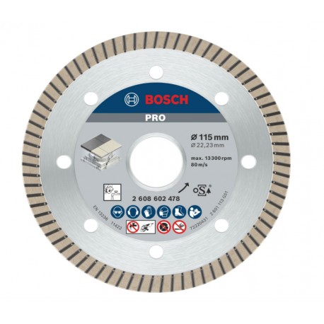 Disco de corte de diamante Pro Ceramic para amoladora de 115 mm - BOSCH