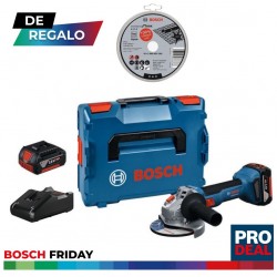 Amoladora a batería GWS 18V-8 125mm + 2 x 5.0 Ah + cargador - BOSCH