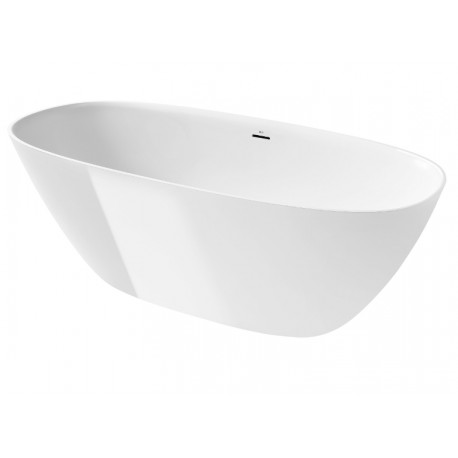 Bañera de STONEX® oval con desagüe clickclack y sifón - ROCA