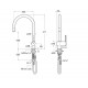 Grifo para cocina con caño curvo giratorio - ONA - Roca 